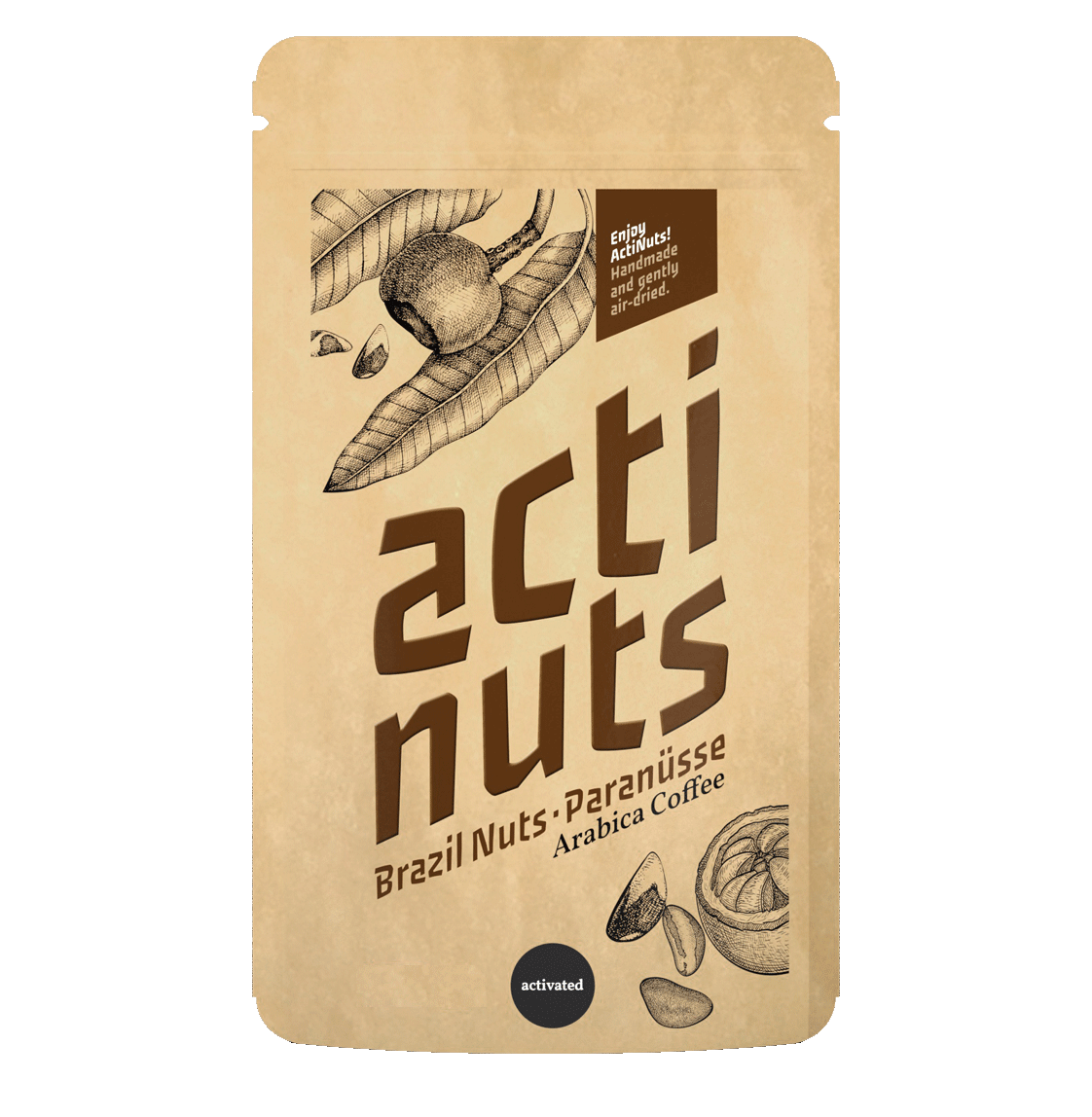 Organic Activated Brazil nut kernels with arabica coffee and cacao